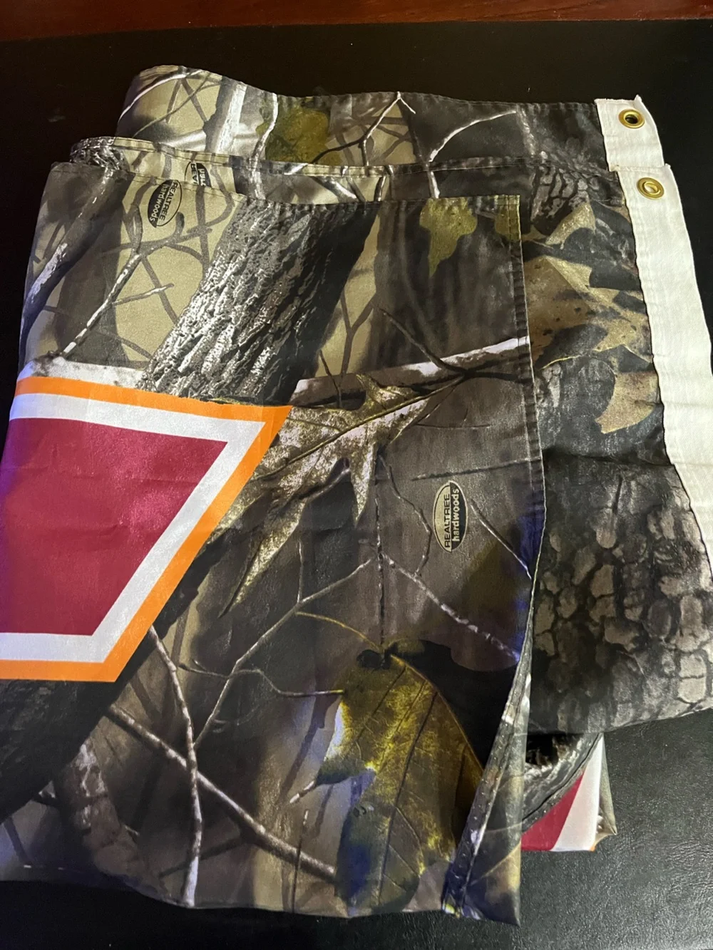 Realtree Camo Tapestry with Maroon, Orange and White 'VT' Graphic